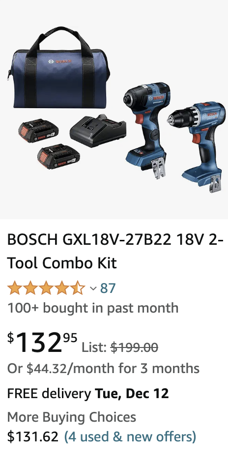 BOSCH GXL18V-27B22 18V 2-Tool Combo Kit