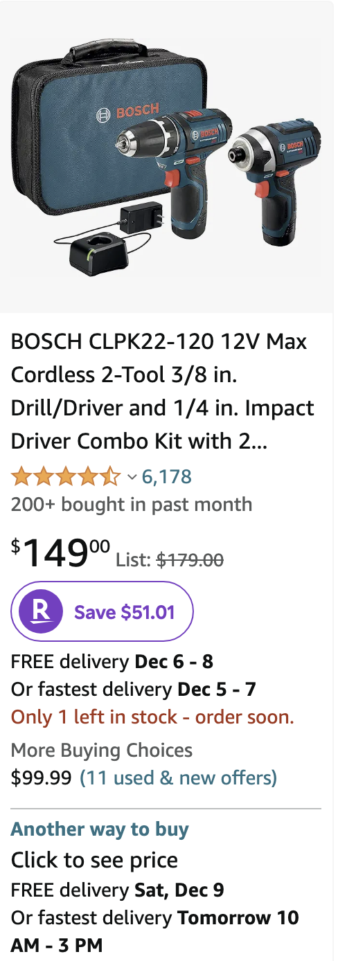 BOSCH CLPK22-120 12V Max Cordless 2-Tool 3/8 in. Drill/Driver and 1/4 in. Impact Driver Combo Kit with 2