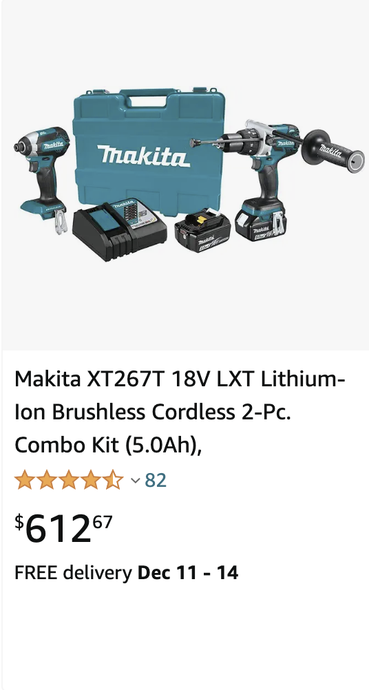 Makita XT267T 18V LXT Lithium-Ion Brushless Cordless 2-Pc. Combo Kit (5.0Ah)